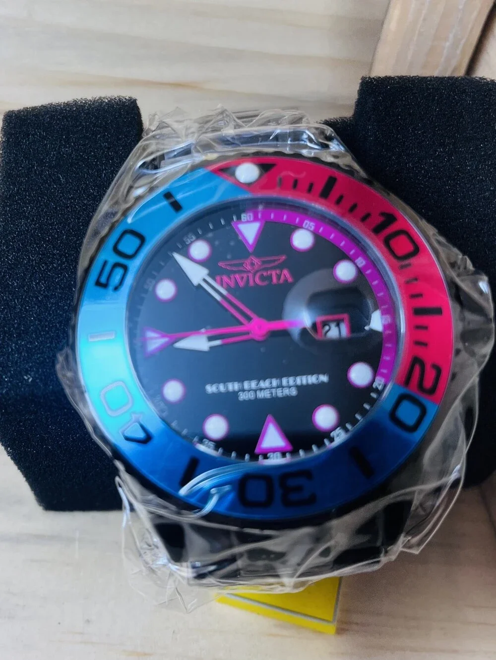 Invicta Pro Diver South Beach Edition Watch - Blue & Pink Bezel